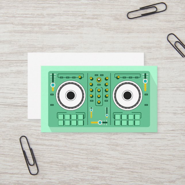 DJ Disc Jockey Electronic Business Card (Front/Back In Situ)