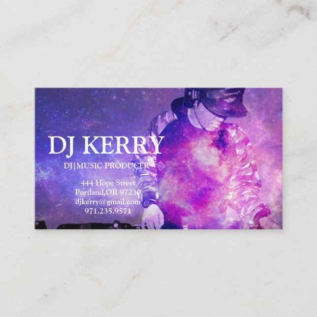 DJ Disc Jockey Electronic Business Card (Front)