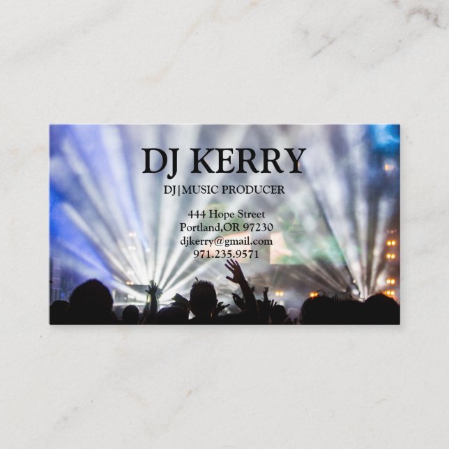 DJ Disc Jockey Electronic Business Card (Front)
