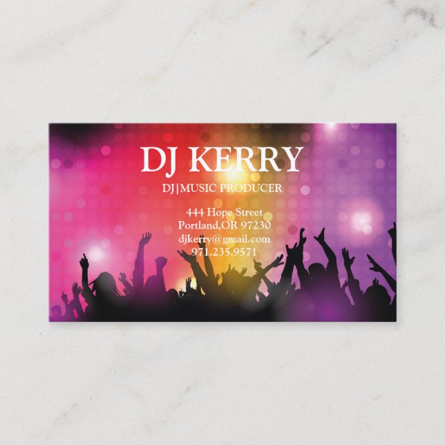 DJ Disc Jockey Electronic Business Card (Front)