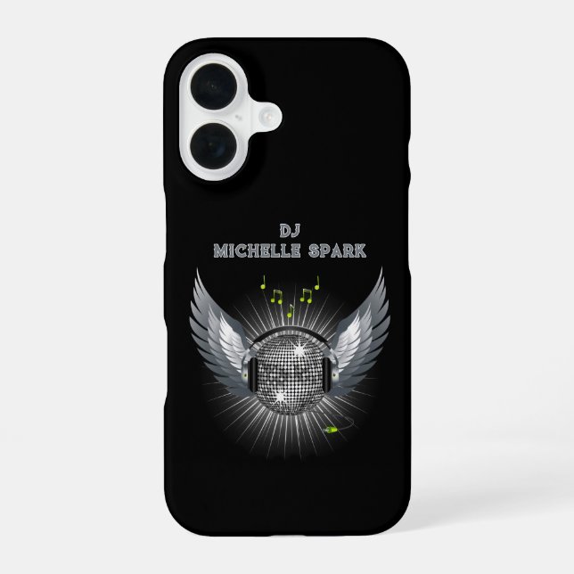 DJ Disco Ball Wings iPhone 16 Case (Back)