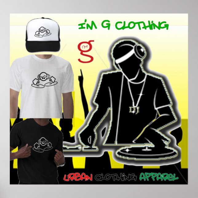 DJ Disk Jockey Poster from I'm G Clothing (Front)