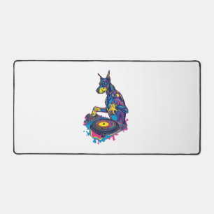 DJ Doberman � Club Vibe Party Dog Desk Mat