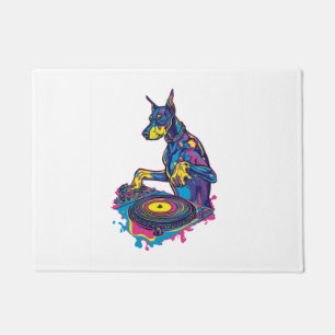 DJ Doberman � Club Vibe Party Dog Doormat