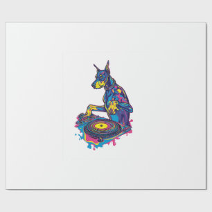 DJ Doberman � Club Vibe Party Dog Wrapping Paper