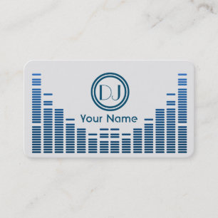 Dj equalizer music play blue shaded business card