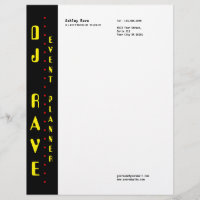 DJ Event Planner Letterhead