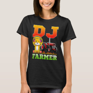 Dj Farmer Cat Farm Driving Tractor Music Headphone T-Shirt