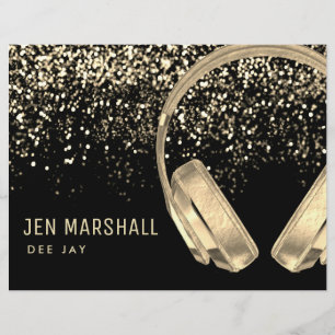 DJ faux gold foil effect music Flyer