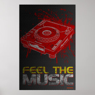 DJ Feel The Music Poster - Pioneer CDJ Graffiti