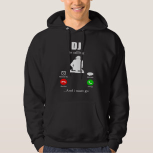 DJ for Disc Jockey Synthesizer Electro Club Beats Hoodie