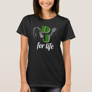 DJ For Life Green Microphone Headphones T-Shirt