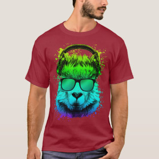 DJ Gift for Ravers EDM Techno House Music Llama T-Shirt