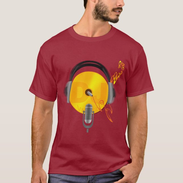 DJ Gold Disc Vinyl Music Mixing deejay Musician T-Shirt (Front)