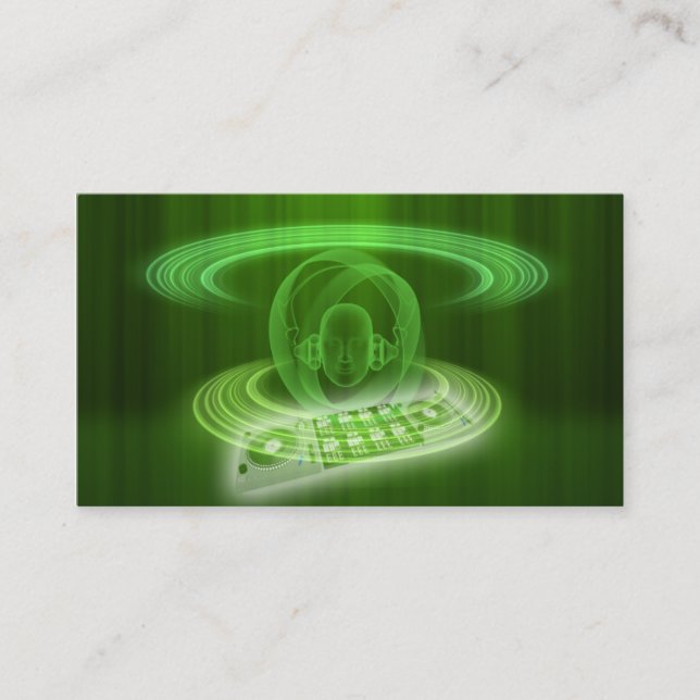 DJ green Business Card (Front)