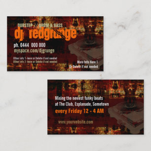 Dj Grunge Turntable Business card
