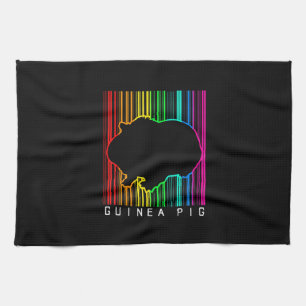 DJ Guinea Pig Techno Edm Animal Rave Star Rainbow Tea Towel