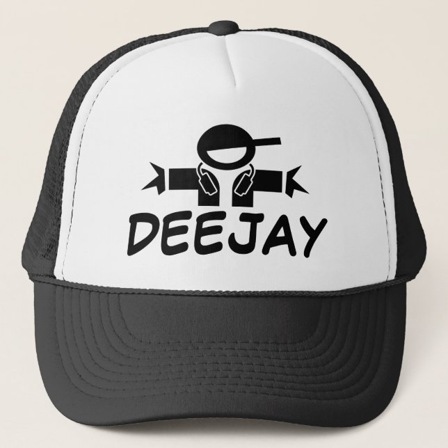 DJ hat | Cap with DJ wearing headphones (Front)