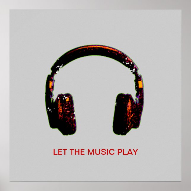 dj headphone music for walls poster (Front)