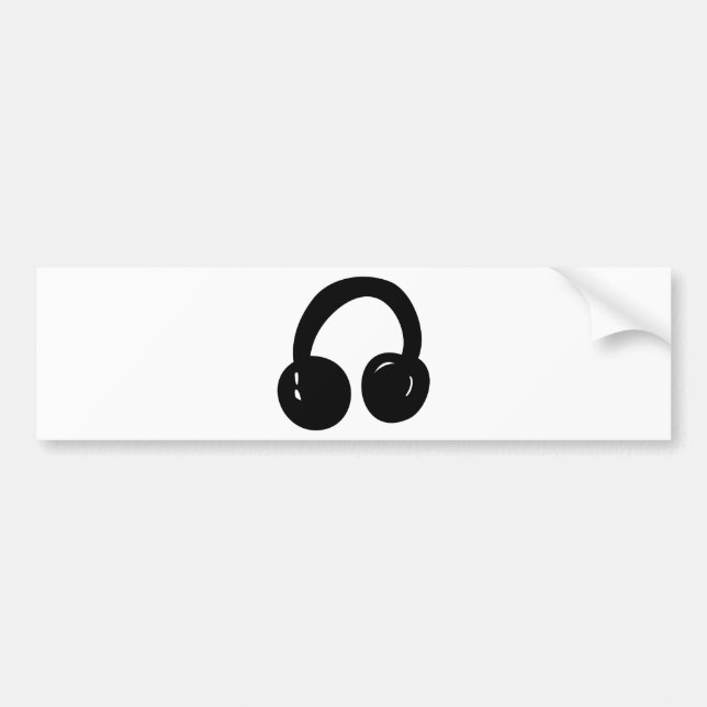 dj headphones bumper sticker (Front)