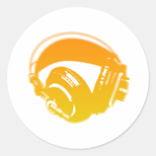 DJ Headphones - Music Disc Jockey DJing Loud Classic Round Sticker