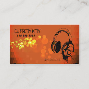 DJ Headphones with Colourful Lights Business Cards