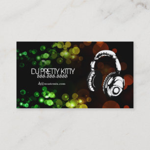 DJ Headphones with Colourful Lights Business Cards