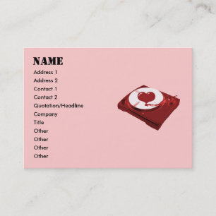 DJ Heart Turntable Business Cards