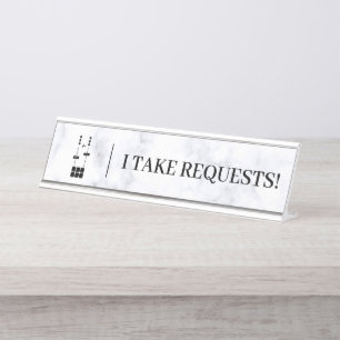 DJ   I Take Requests Desk Name Plate