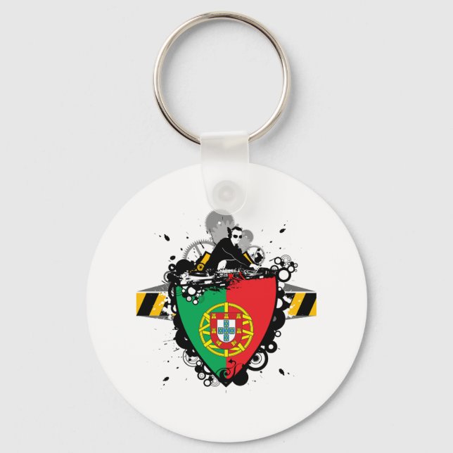 DJ in Portugal Key Ring (Front)