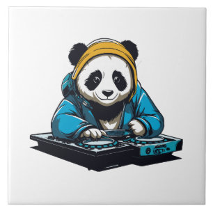 DJ Kawaii Panda Ceramic Tile