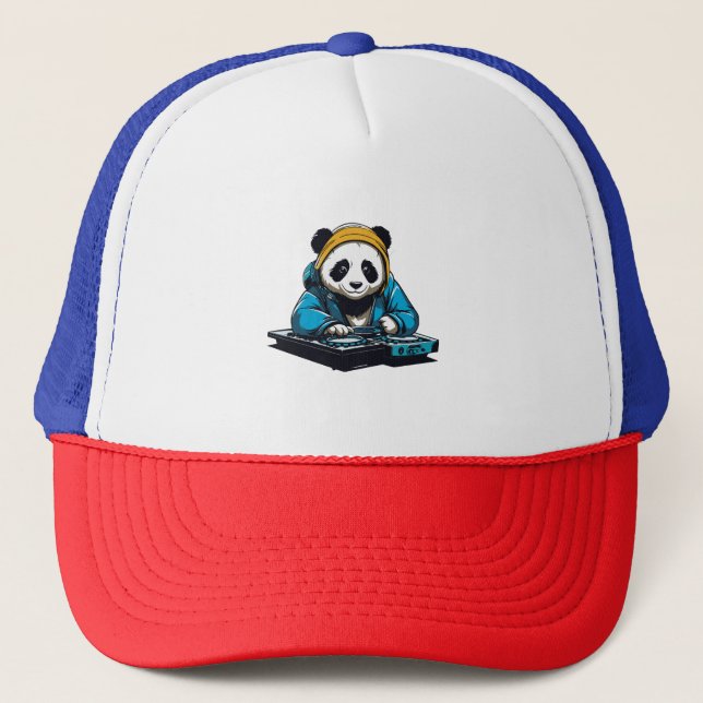 DJ Kawaii Panda Trucker Hat (Front)