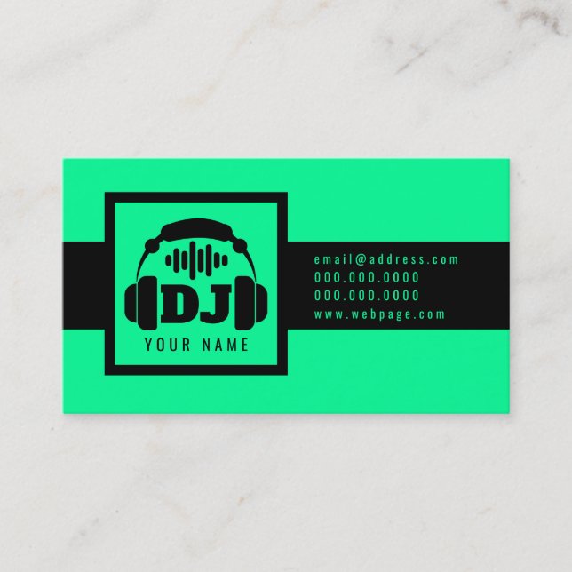 DJ logo headphones equalizer  Business Card (Front)
