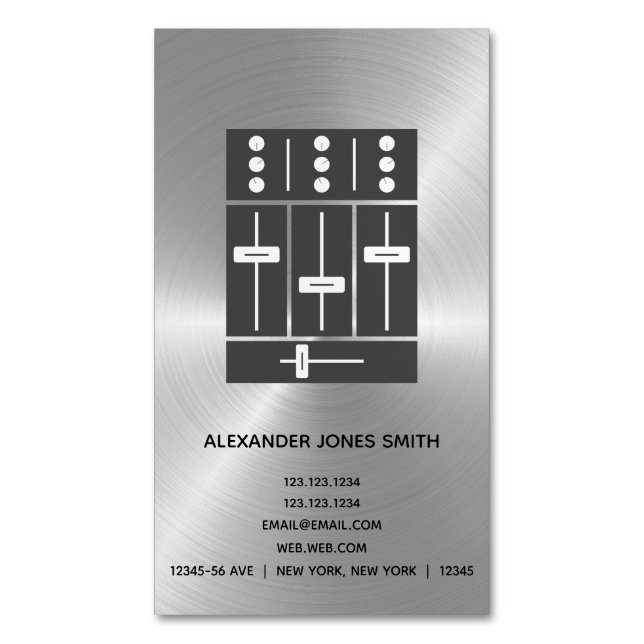 DJ 	Magnetic BUSINESS CARD (Front Vertical)