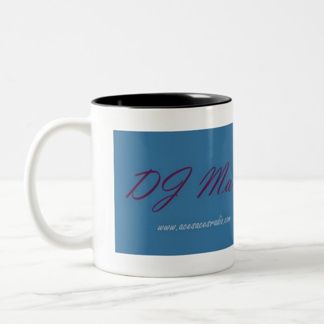 DJ Marie Banner Two-Tone Coffee Mug (Left)