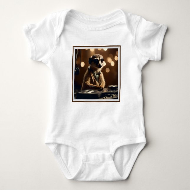 DJ Meerkat: Spinning Tracks in the Savanna, Baby Bodysuit (Front)