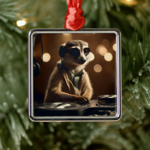 DJ Meerkat: Spinning Tracks in the Savanna, Metal Ornament