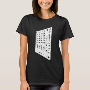 DJ Mixer Knobs Disc Jockey Synthesizers Musician M T-Shirt