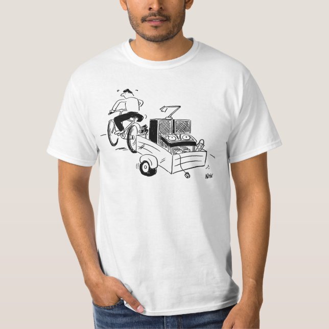 DJ Mobile Disco Record Player Cartoon T-Shirt (Front)