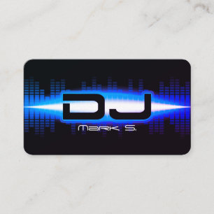 DJ Modern Royal Blue Business Card