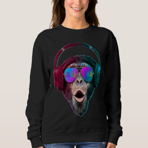 DJ Monkey Disc Jockey Rave Music Sweatshirt