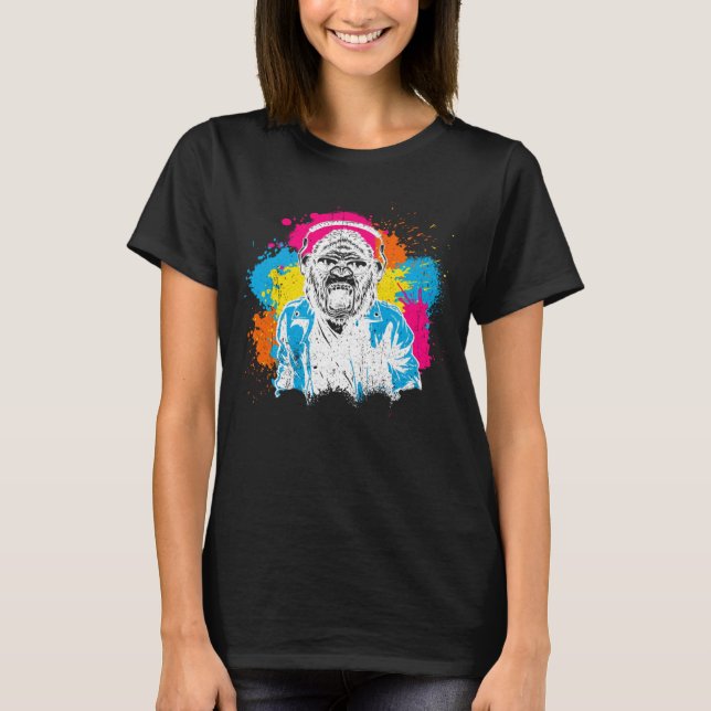 DJ Monkey Music Party Fun Sunglasses Fun Dancing C T-Shirt (Front)