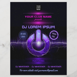 DJ Music and Dance Gig add photos and logo invite Flyer