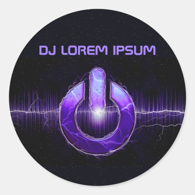 DJ Music and Dance Gig Classic Round Sticker (Front)