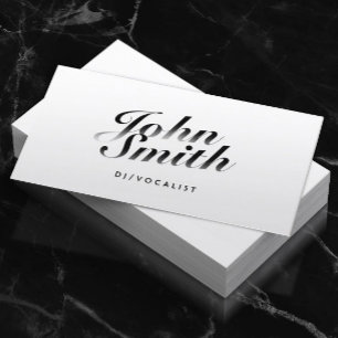 DJ Music Classy Calligraphic Bold Text Simple Business Card
