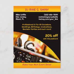 DJ Music Club Postcard