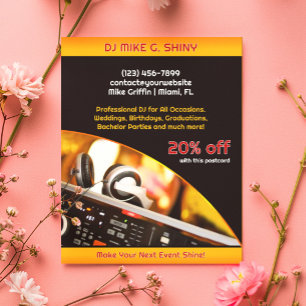 DJ Music Club Postcard Template