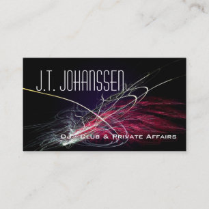 DJ - Music Explosion Black Fractal Business Cards