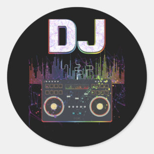 Dj Music Lover Music Player Sound Cool Classic Round Sticker