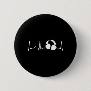 DJ Music Music Lover Musician Headphones 6 Cm Round Badge